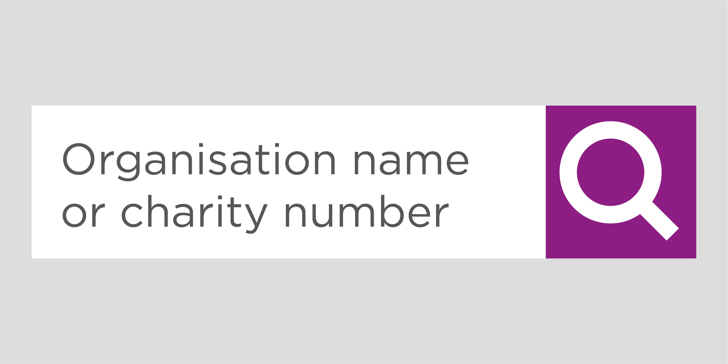 Directory search box containing the words 'organisation name or charity number'